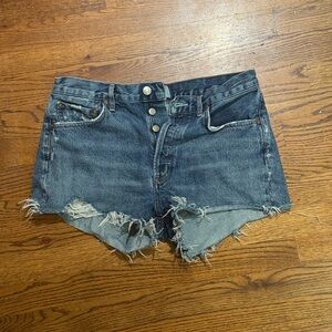 Agolde Blue Distressed Jean Shorts